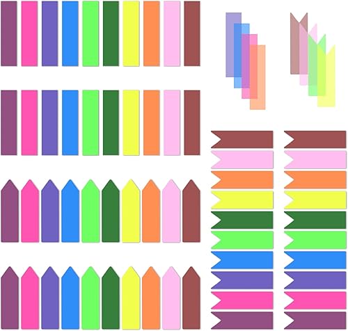 Temiary 1200 pestañas adhesivas transparentes para índice, marcadores de página para anotar, pestaña de bandera de flecha de color translúcido para