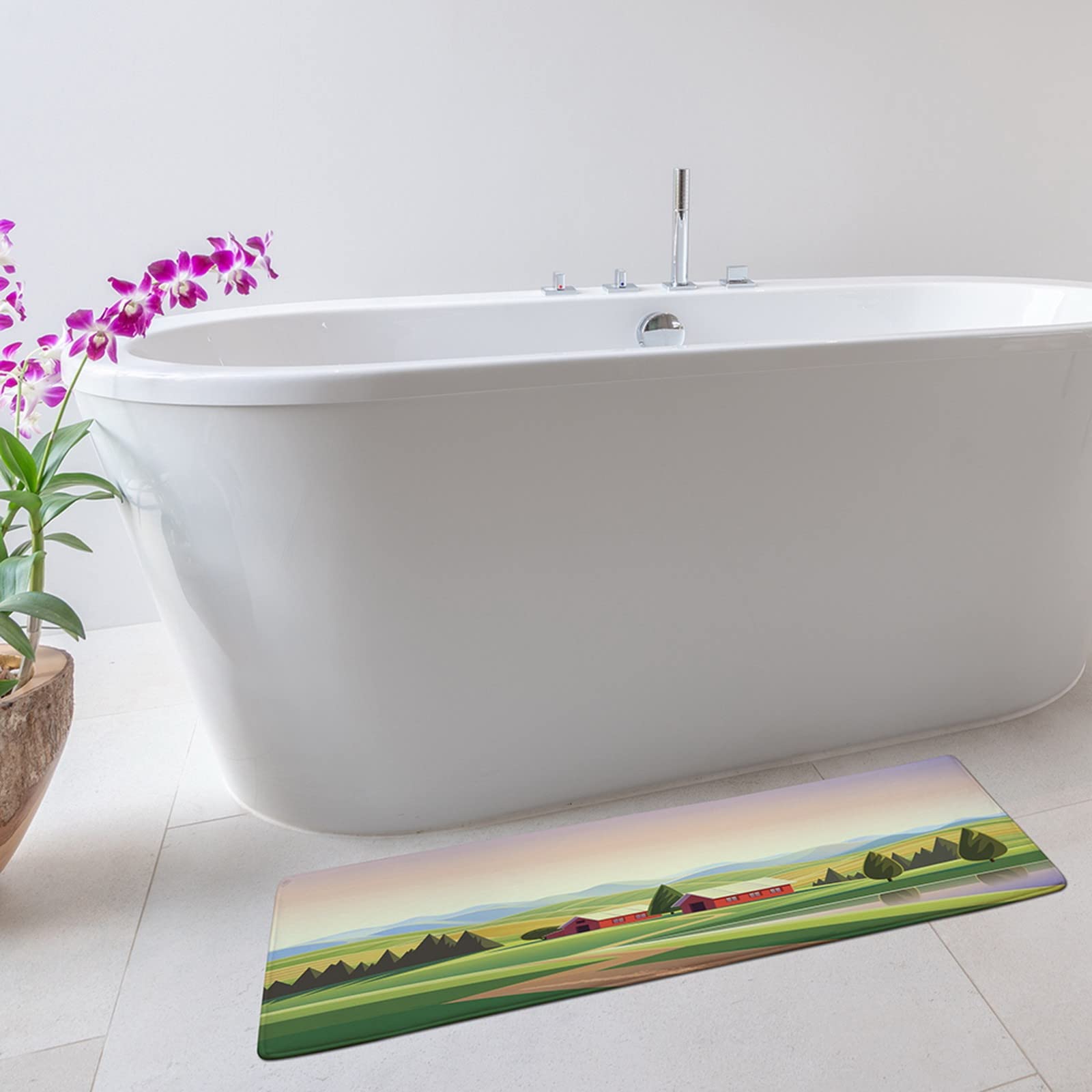 A.Monamour Antislip water absorberende wasbare badmat oud bruin houten planken plank hout textuur achtergrond zachte flanel mat tapijt tapijt voor badkamer bad douche aanrecht slaapkamer woonkamer