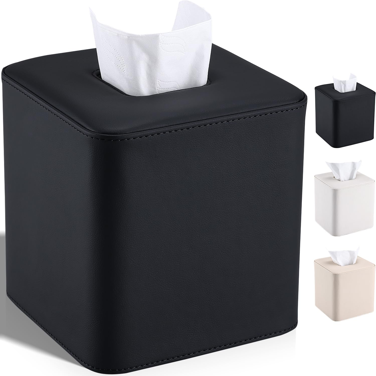GORESE Leather Tissue Box Cover Square Tissue Box Holder for Kleenexs Tissue Cover for Cube Box Tissues Kleenexs
