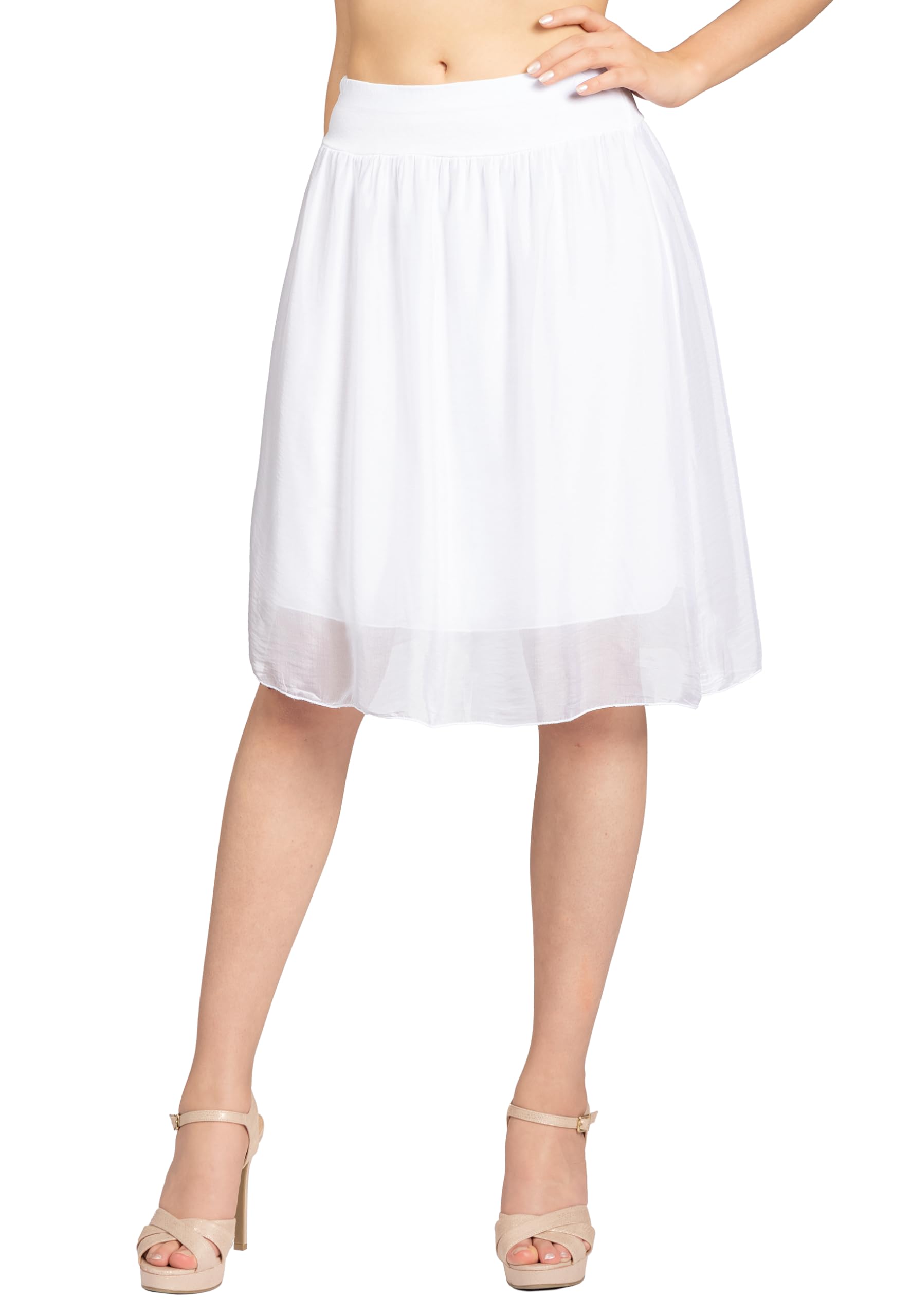 Caspar RO035 hauchzarter Leichter knielanger Midi Damen Sommer Rock