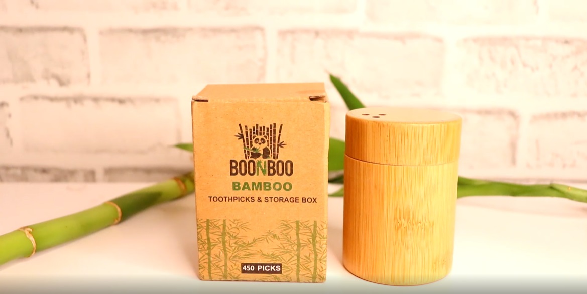 Amazon.com: BOONBOO Bamboo Toothpicks and Holder, Double-Sided