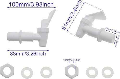 Miniatura 2 de 2 unids dispensador grifo plástico espita agua blanco reutilizable bebidas dispensador piezas para botella de agua