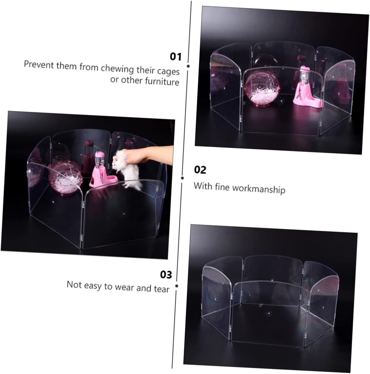 YARNOW 1set Plastic Pet Playpen for Hamsters Chinchillas Guinea Pigs Indoor Safety Fence for Small Animals and Lightweight Enclosure for Home Use