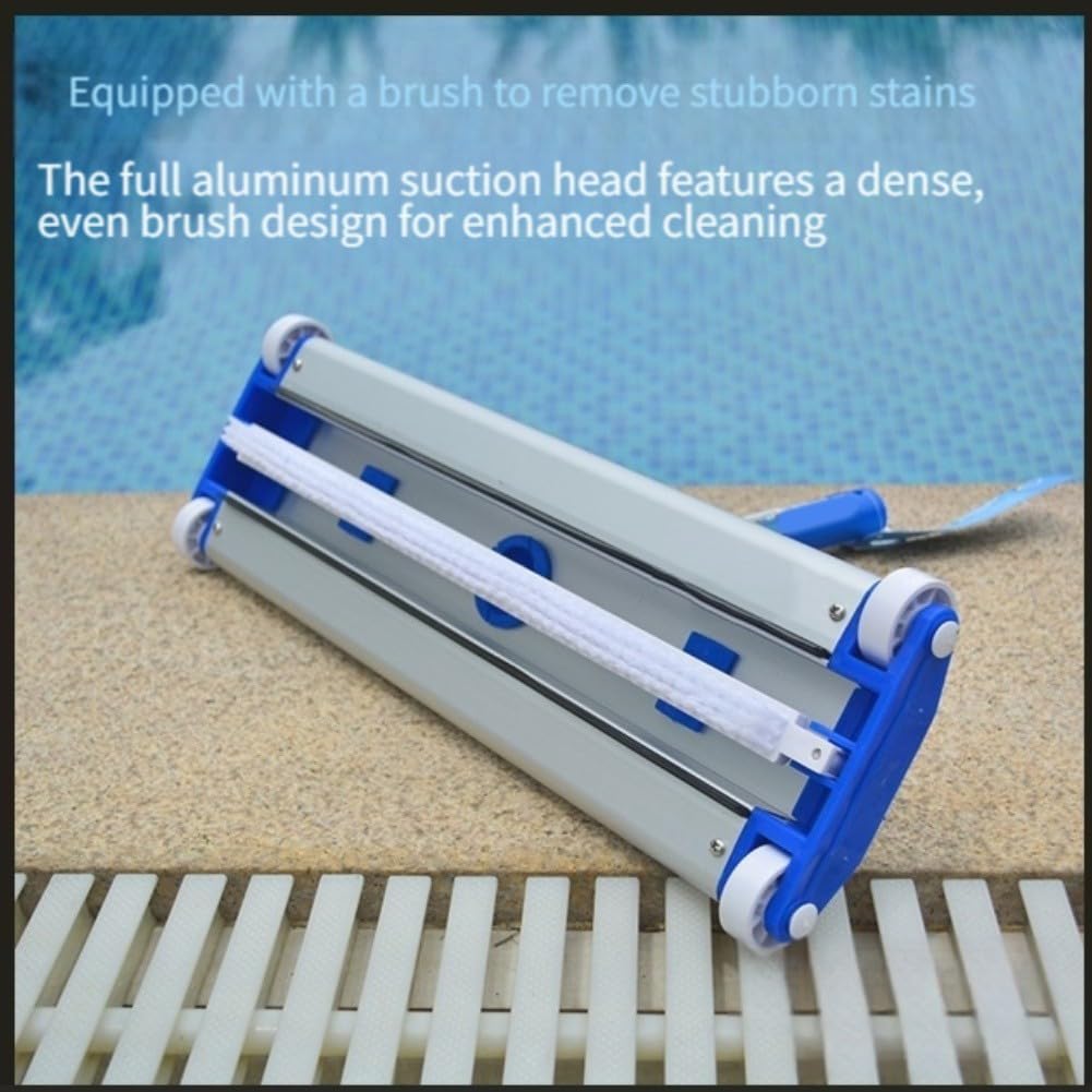 Cabezal de aspiradora de piscina de 14 pulgadas, limpiador de succión de aluminio ligero para piscinas de hormigón con manguera estándar para fregar suelos eficientes