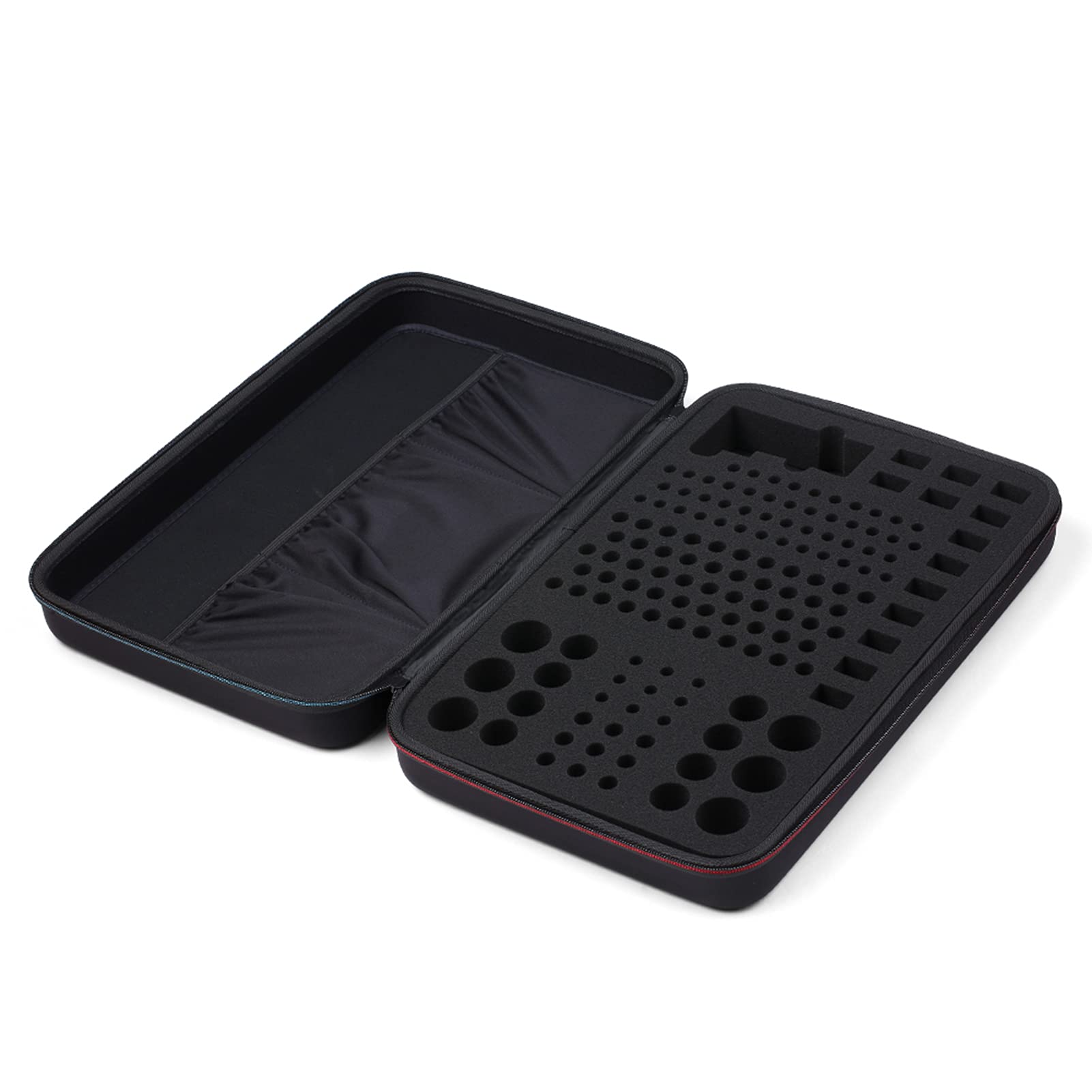 Stoßfeste Aufbewahrungsbox für 146 Batterien (AA AAA C D 9 V) mit Netztaschen für Ladegeräte, tragbare Organizer-Box für Zuhause, Reisen und den professionellen Gebrauch