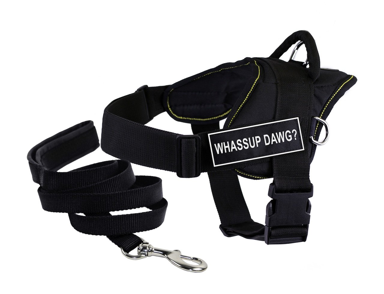 Harnais chiot XL evitant les tractions Dean & Tyler DT Fun avec laisse rembourree anti-douleur
