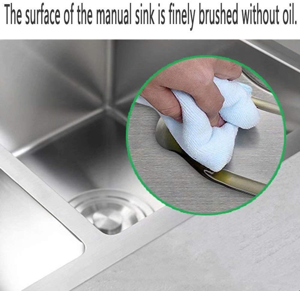 Fregadero, Fregadero de Cocina Fregadero Doble de Acero Inoxidable con Cesta de Drenaje para Cocina de Comedor,Paquete C