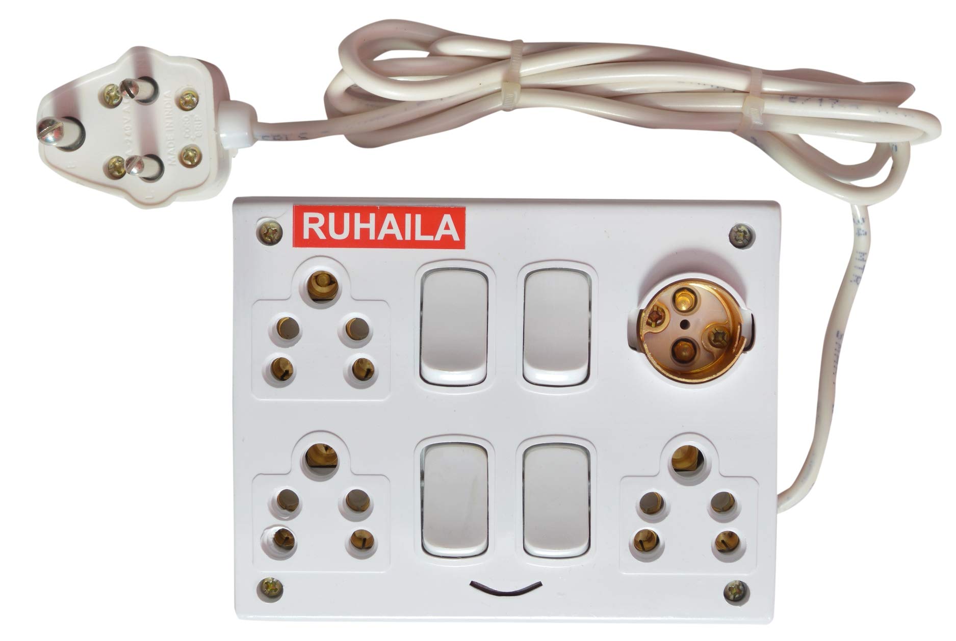 Buy RUHAILA Three 6 AMP 5 PIN Multi Plug Socket Extension Board with