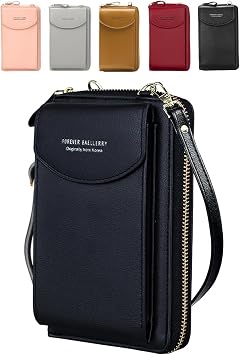 LZSXDWXY Borsa a tracolla da donna in pelle per cellulare, portamonete e cellulare, mini borsa a tracolla con tracolla e scomparti per carte di credito, B-Grigio, Taglia unica, moderno