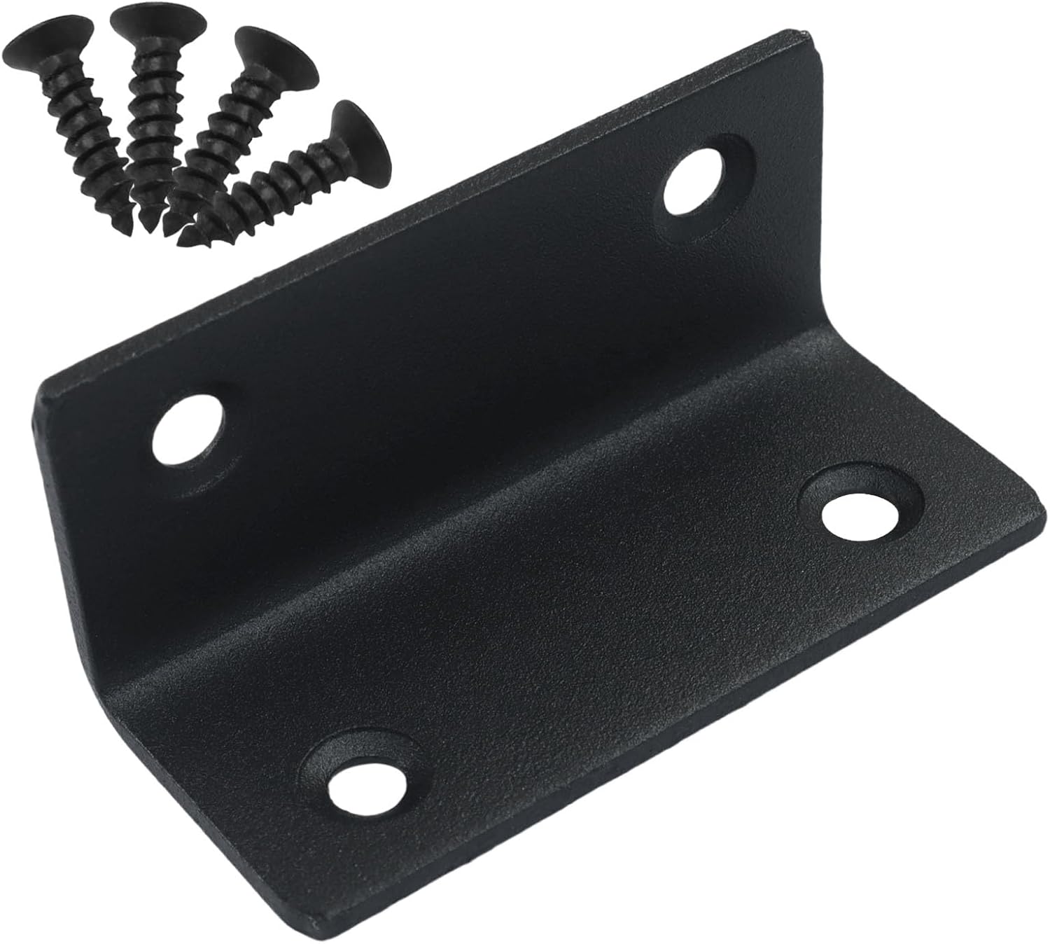 Hordion 4PCS Corner Brace Angle Bracket, 2.4" x 1" Stainless Steel L Brackets Heavy Duty Black Shelf Bracket for Furniture Shelves Cabinets Wood Projects