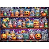 1000 Piece Halloween Puzzles for Adults, Spider Candy Jar for Adults, Decor Challenge Art Jigsaw Puzzles, for Halloween Birthday Party Games Family, 27.5" X 19.7" Dust Free Puzzle