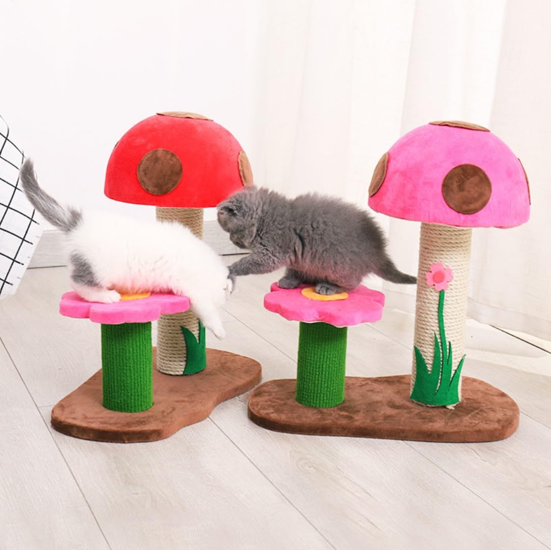 Muebles para Gatos Juguete for Gatos, Marco de Escalada for pequeños, Columna Plataforma Salto for Madera(Red)