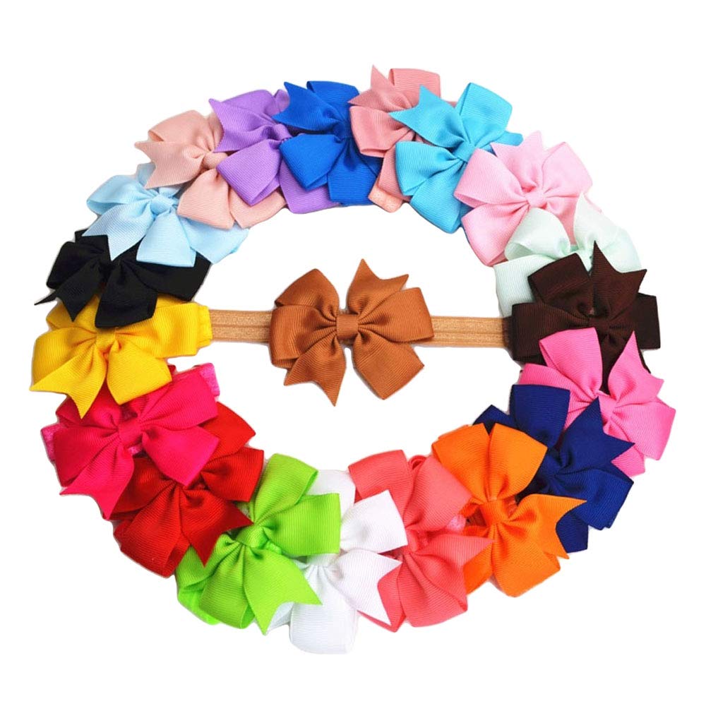 Nuosai20pcs Headband Baby Girl Hair Band Newborn Infant Children Hair Accessories Lovely Elastic Headbands Bowknot Bandeau Fille