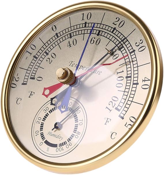 5 Min Max Thermometer Hygrometer Wall Mount Hanging Analog Temperature Humidity