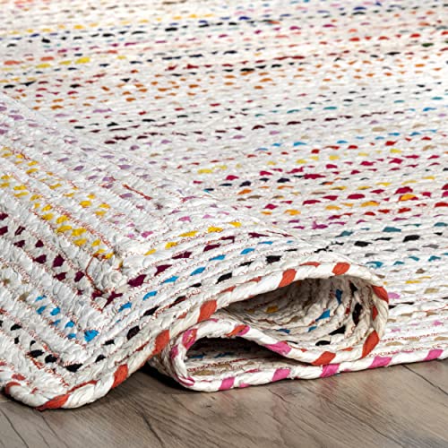 Nuloom Tammara Bohemian Hand Braided Area Rug, 6' Round, Ivory #TOP5