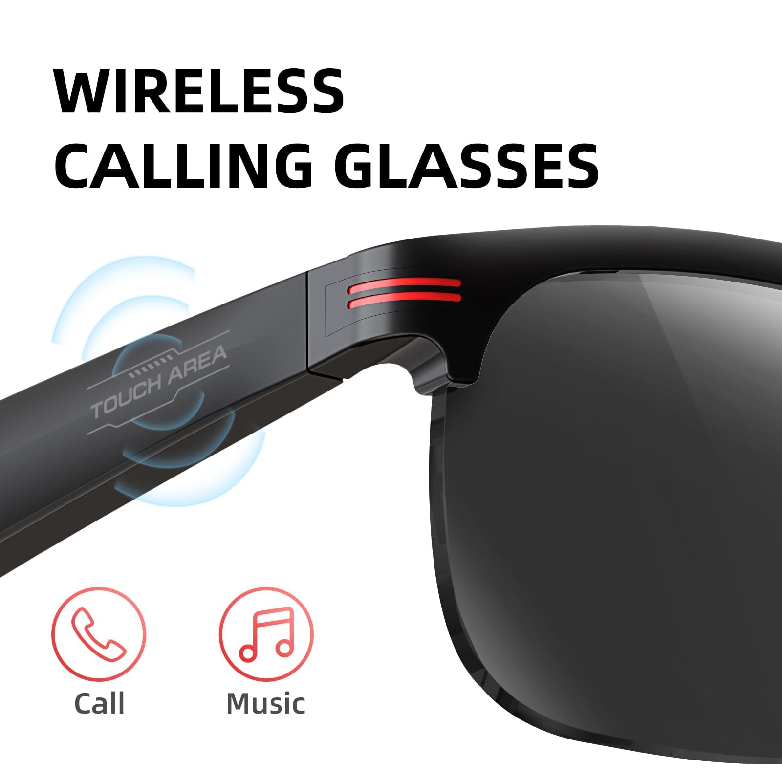 Smart Glasses Bluetooth Sunglasses for Men Women Answer Calls Play Music with Open Ear Speaker for Indoor Outdoor Sports - Image 3