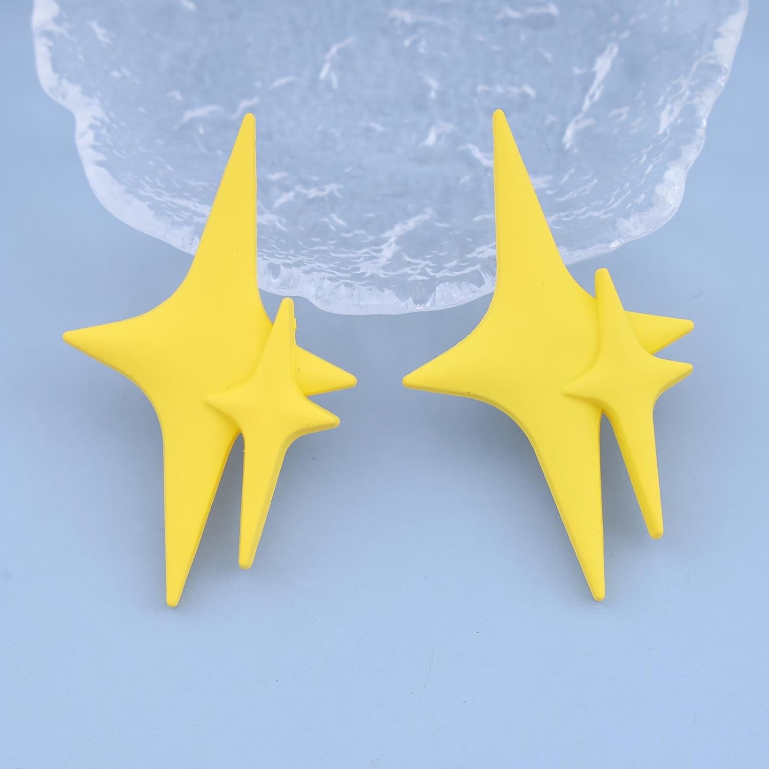 Punk Star Dangle Earrings Enamel Star Statement Earrings Large Yellow Star Earrings Exaggerated Star Stud Earrings Jewelry for Women - Image 4