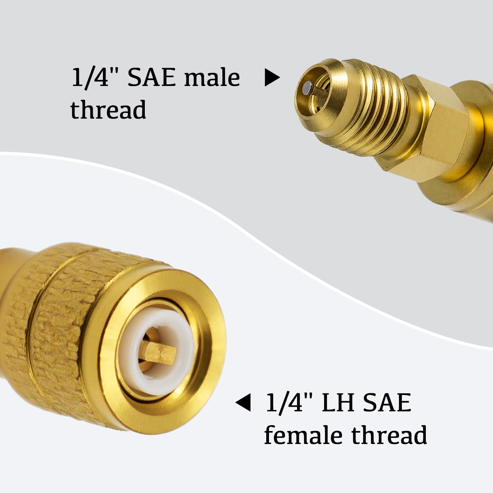 454b Adapter 3-Pack R32 R454B Refrigerant Brass Adapter, Left-Hand ...