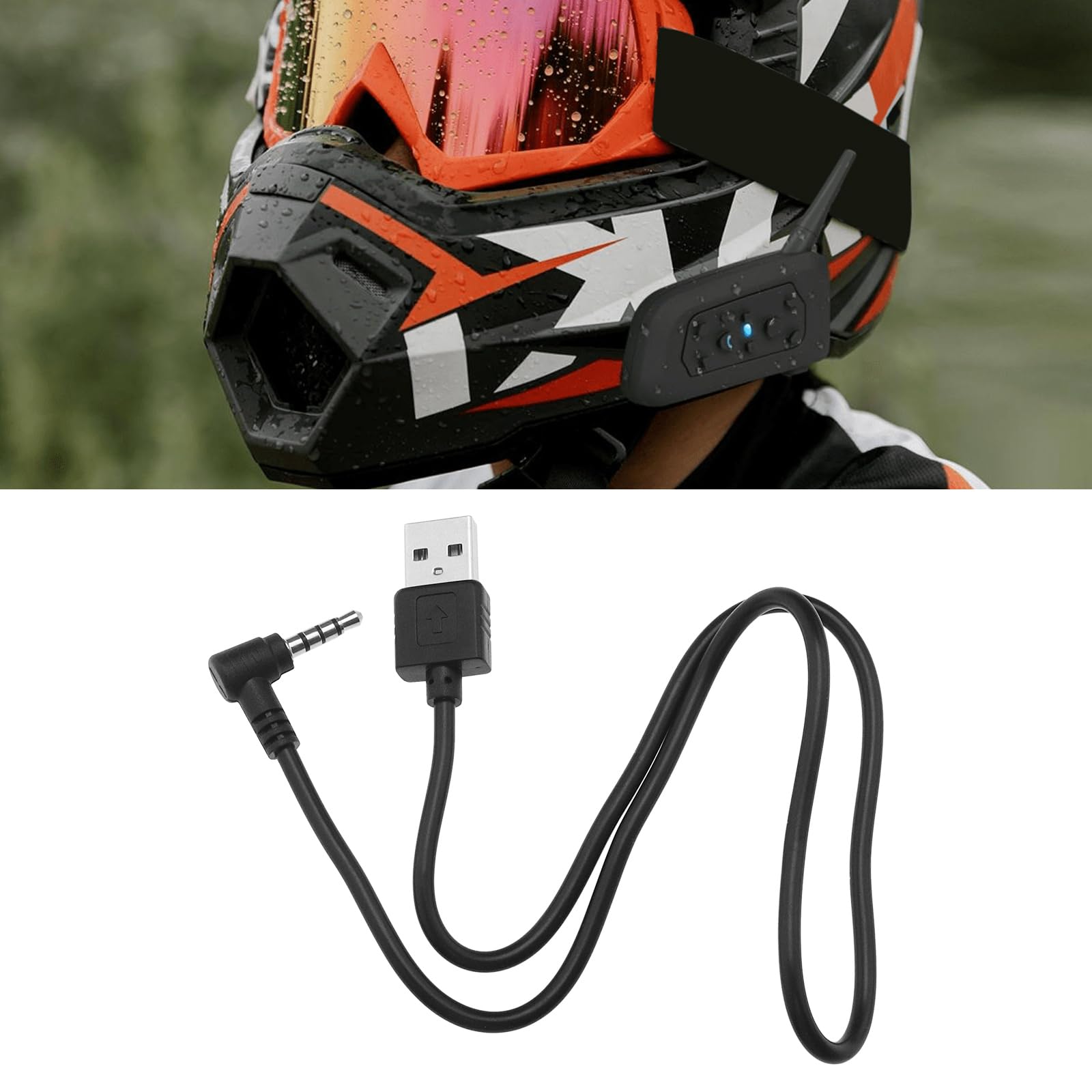 LT Easiyl 50cm USB to 3.5mm Motorcycle Helmet Charging Cable for V6/V4 Bluetooth Intercoms : Automotive
