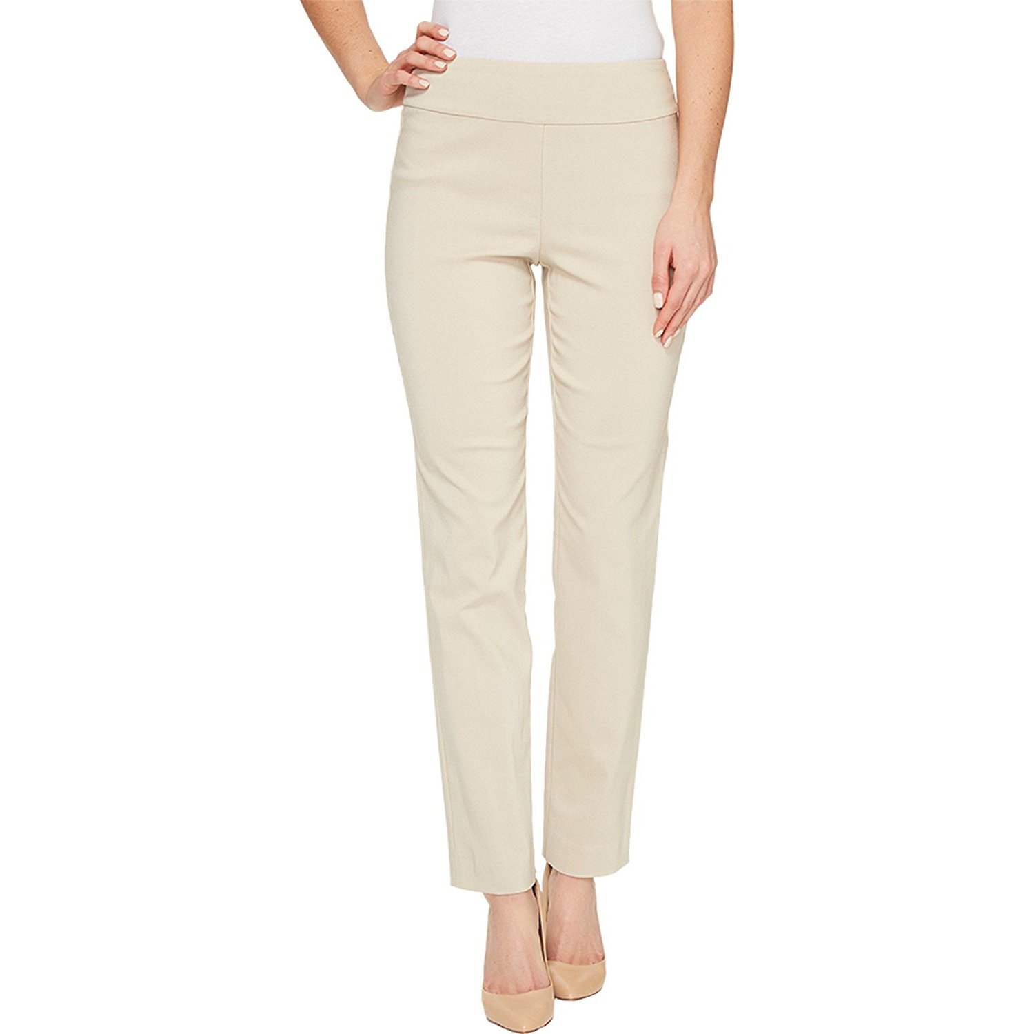 Krazy Larry Womens Pull On Ankle Pant Ivory Size