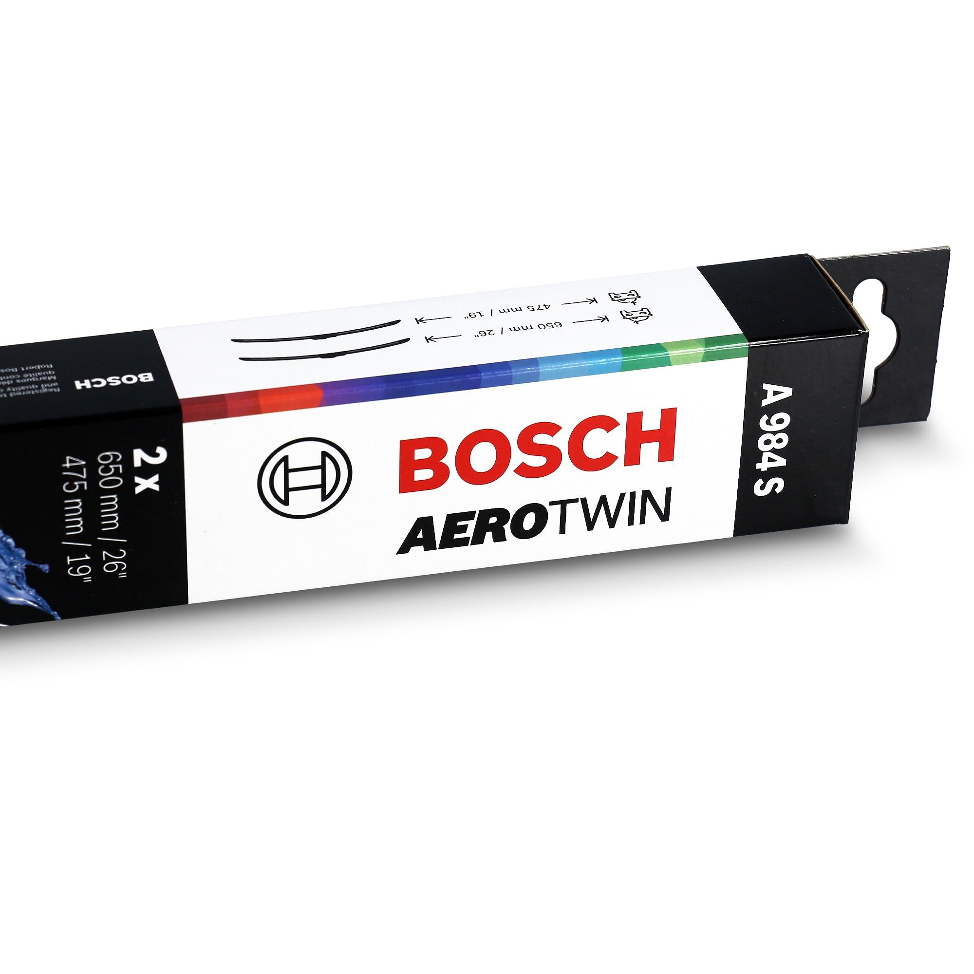 Bosch A984S - tergicristalli Aerotwin - Lunghezza: 650/475 mm - 1 set per parabrezza anteriore
