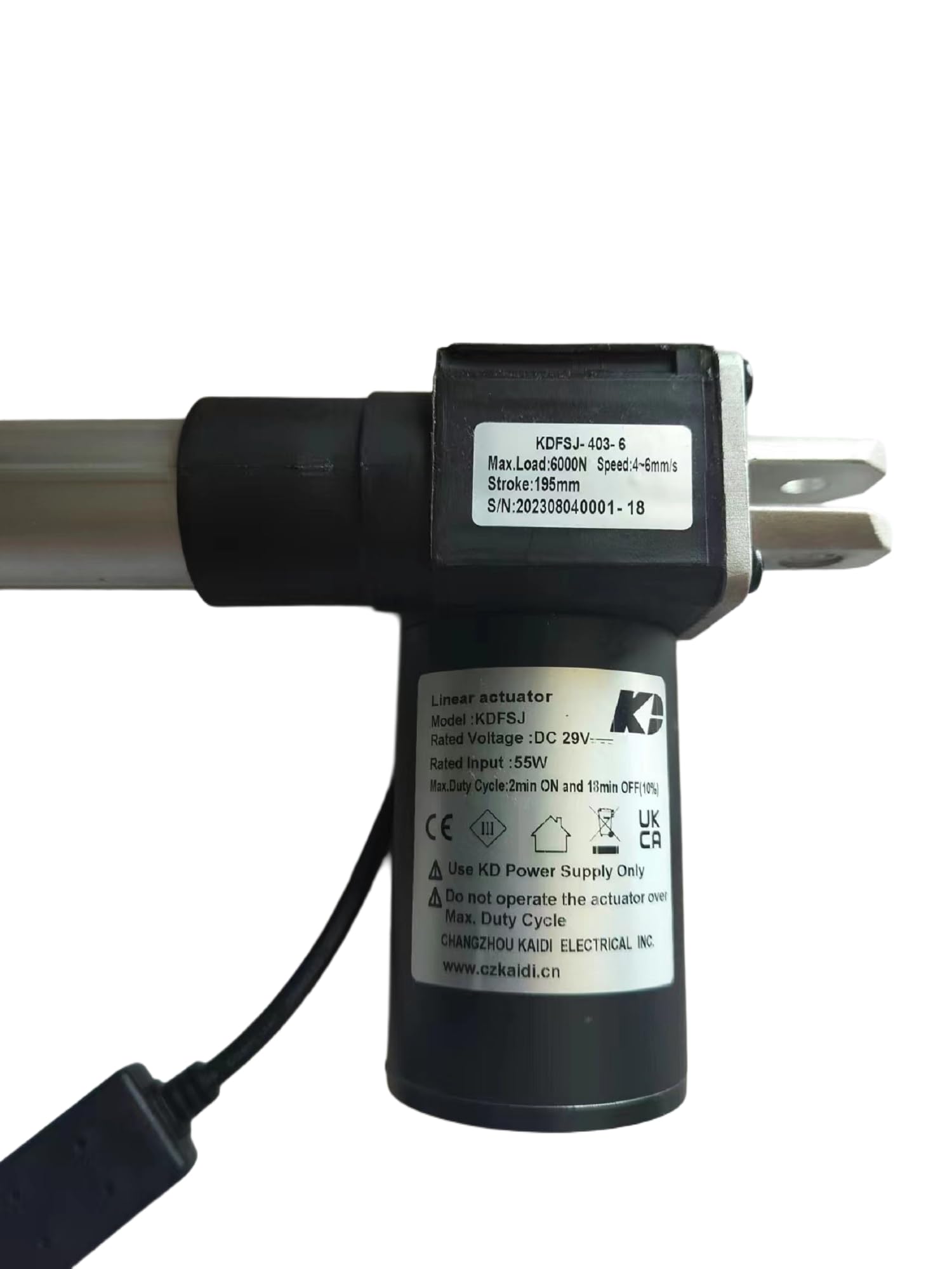 Kroshine Power Recliner Motor Replacement with Cord Model KDFSJ-403-6 Linear Actuator for Sofa Lift Chair Couch Massage Seat Bed, Aluminum