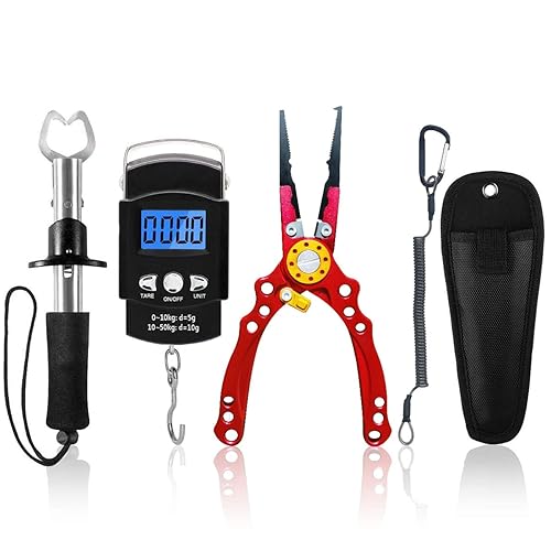 Kit de herramientas de pesca, alicates de pesca, pinza de pescado, báscula de pesca, juego de herramientas de agarre de pescado, equipo de pesca