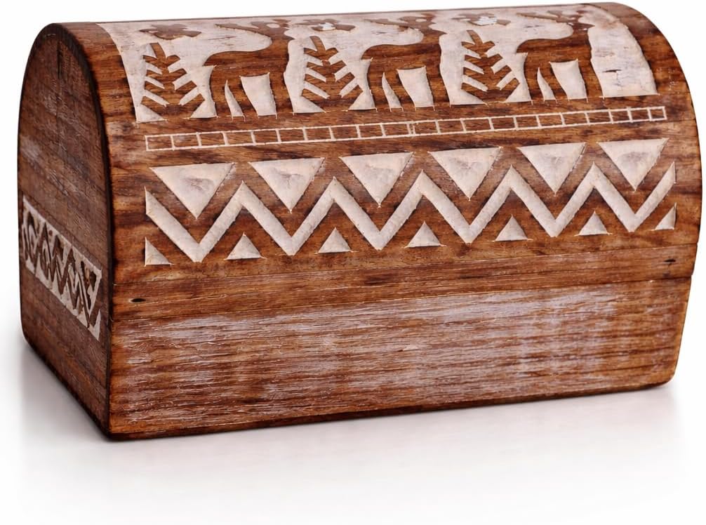 Great Birthday Gift Ideas Handmade Decorative Wooden Jewelry Box Jewelry Organizer Keepsake Box Treasure Chest Trinket Holder Watch Box Storage Box Housewarming Gifts Women
