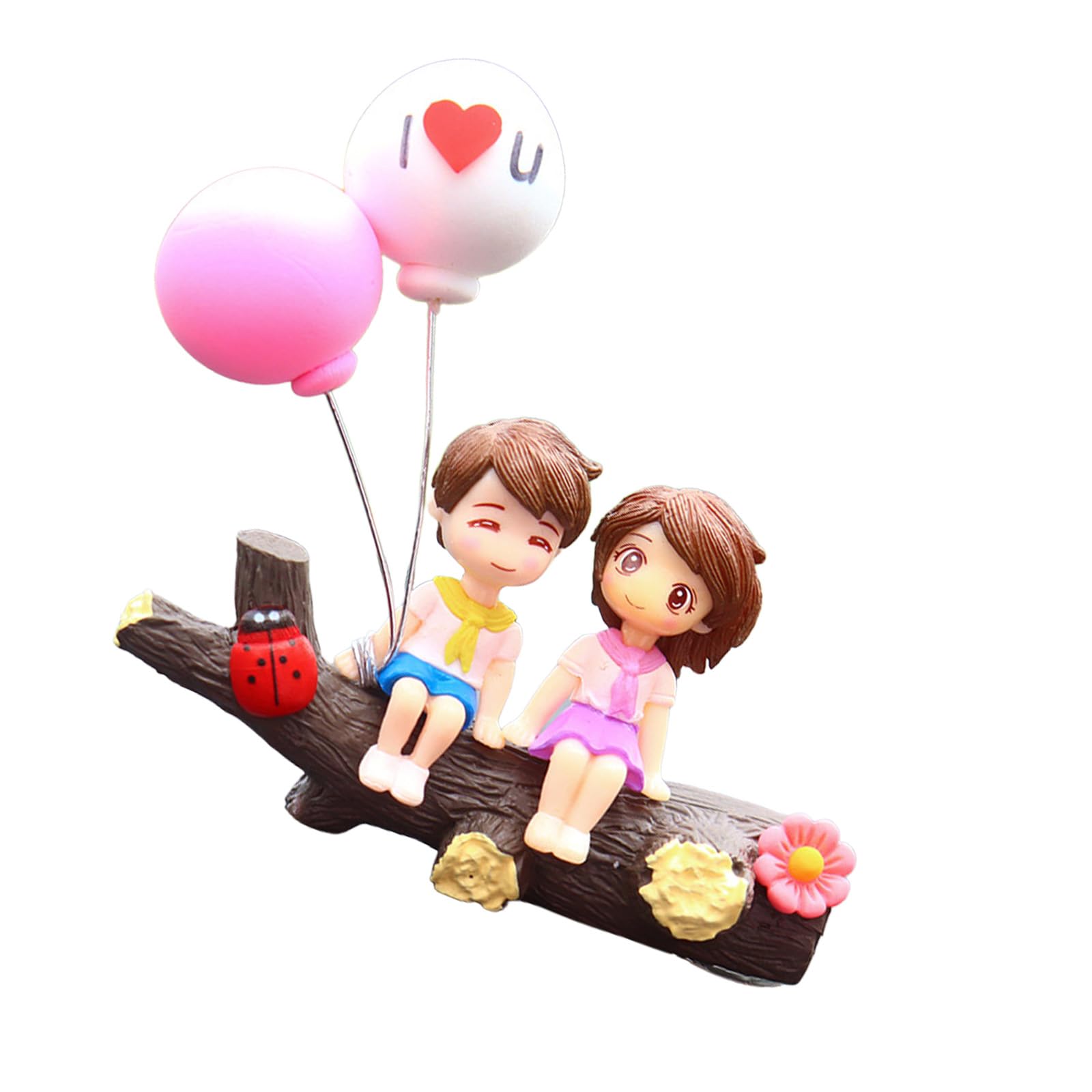 Shurhome Couple Resin Car Ornament, Dashboard Decor, Heartwarming Auto Partners & Couples Romance Car Accessories