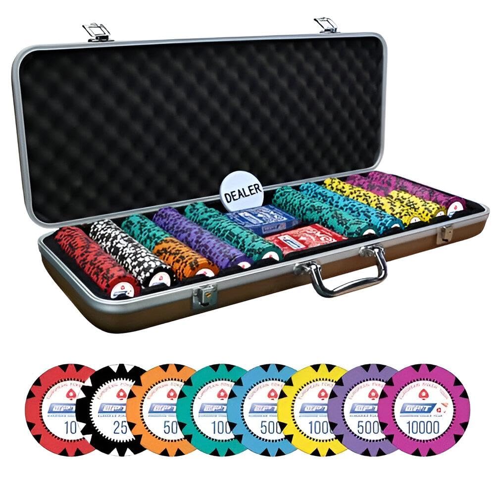 CASINO KART EPT Poker Tour Casino Chips Comes with The Set of 300 & 500 Pieces, Clay, 40 MM, 14gms, for All Games Teen 3 Patti Roulette Flush Blackjack Rummy (300 Chips)