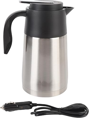 Tyenaza 12V 1300ML Car Electric Kettle 304 Stainless Steel Car Water Heater Boiler Portable for Travel