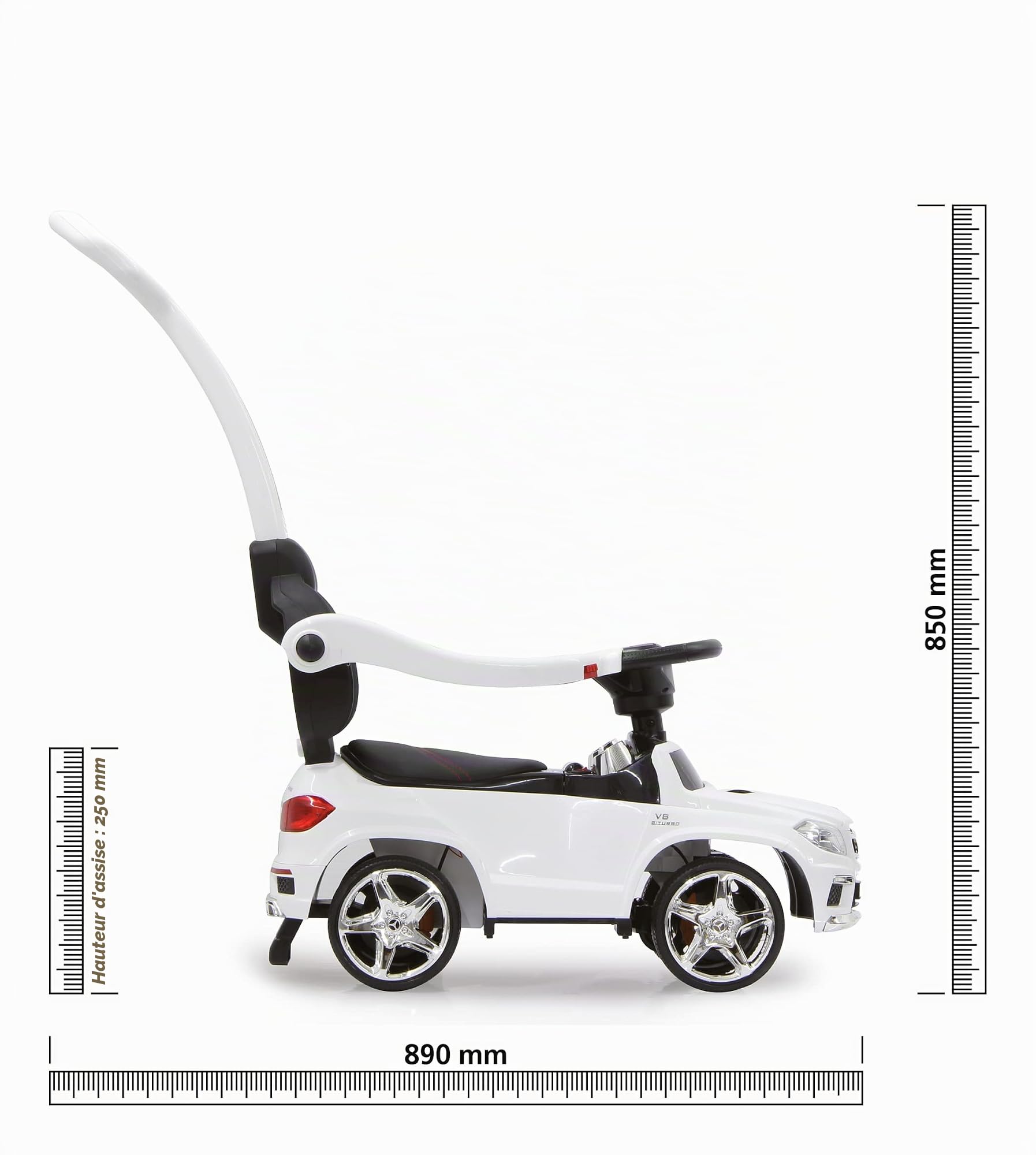 Jamara - 460244 - Push Car Mercedes GL63AMG - Canne Parentale - Blanc