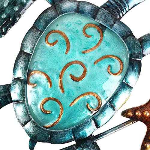 Tooarts Wall Mounted Key Holder Turtle Wall Hooks Iron Key Hook Rustic Wall Decorative Hook Living Room Bathroom Ornament - Image 4