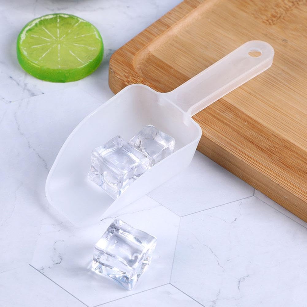 Muiltvoe Plastic Ice Scoop, Kitchen Ice Scooper for Ice Maker Freezer and Bar Scoop for Candy, Beach