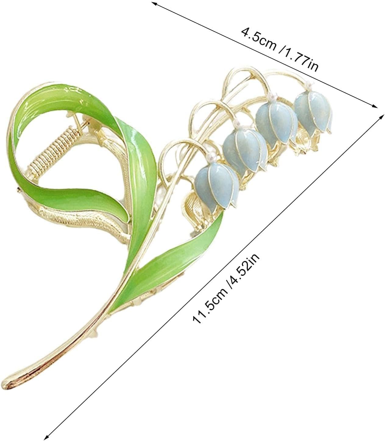 4 Pcs Lily of The Valley Flower Hair Clips, Orchid Hair Clamps, Metal Hairpin, Lily Flower Jaw Clamp Hair Styling Hair Accessories for Thick Thin Hair, Women Hair Clips - Image 7