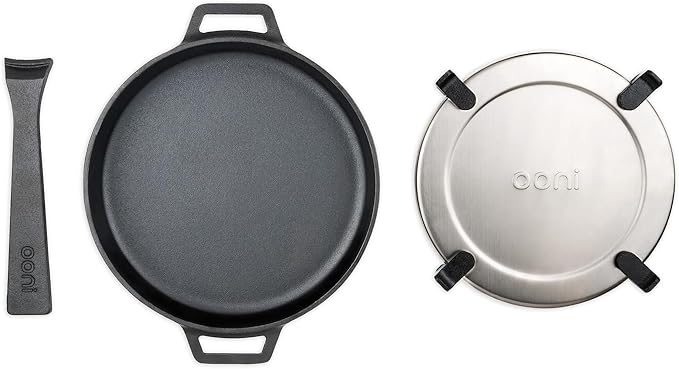 ooni Cast Iron Skillet Pan - 9" Round Fyring Skillet