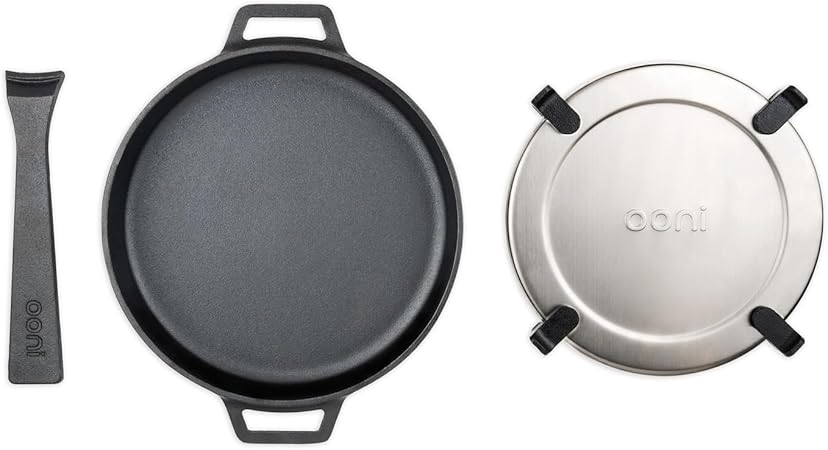 ooni Cast Iron Skillet Pan - 9" Round Fyring Skillet