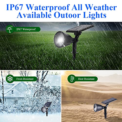 Falove Solar Spot Lights Outdoor, Ip67 Waterproof Solar Powered Outdoor Lights Sunset Projection Lamp, 2 Modes Solar Landscape Lights Wall/In Ground Light Auto On/Off For Yard Garden Tree Flag #TOP5
