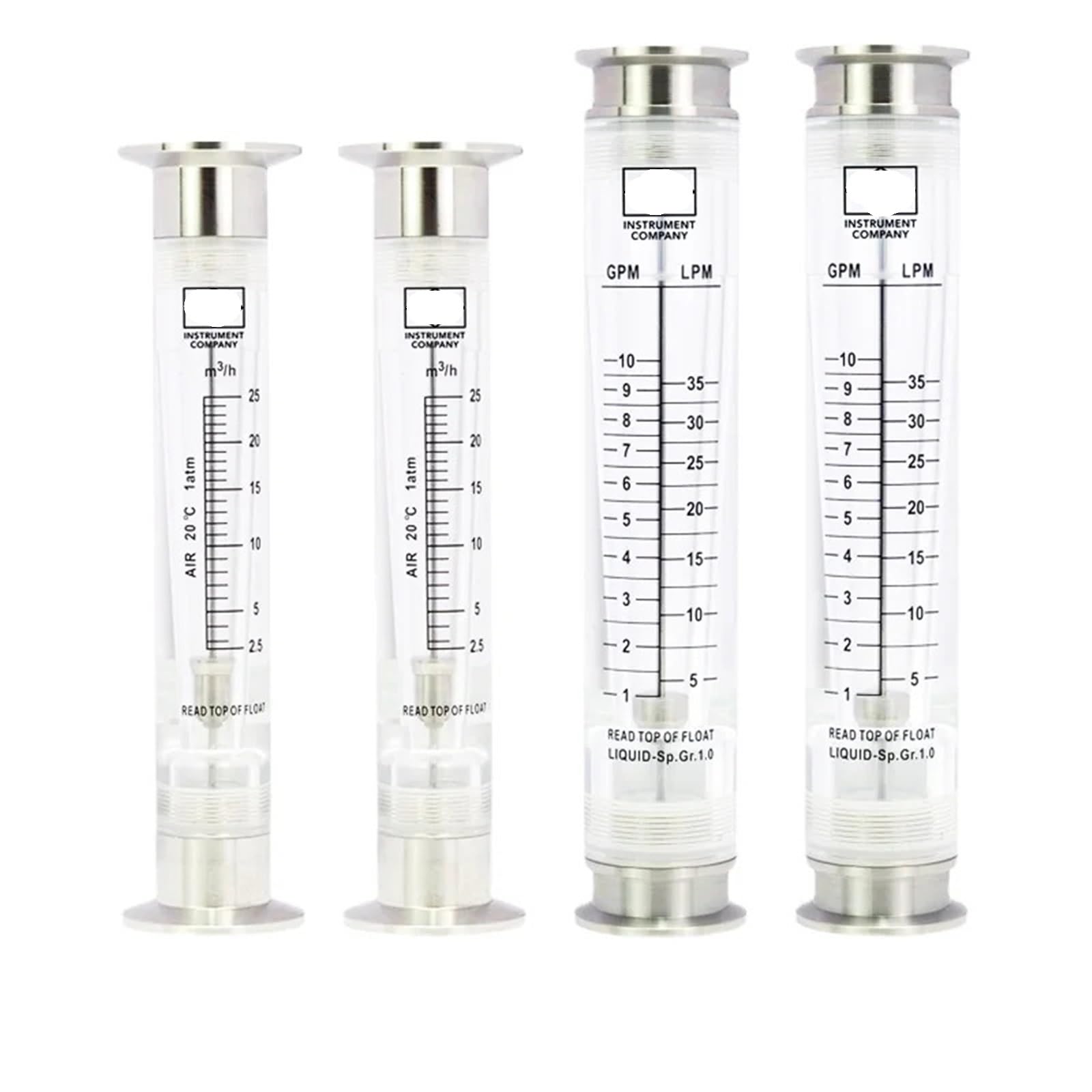 1 unidad de 1,5 "Tri Clamp K50.5mm 304 acero inoxidable PVC LZM-25GK medidor de flujo de flotador de agua de Gas líquido instalación Vertical(Liquid,0.2-2GPM 1-7LPM)