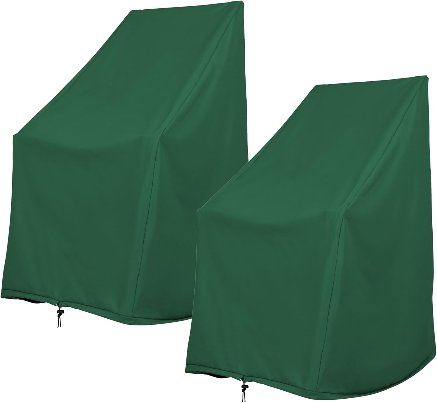 Shine Company Weatherproof Outdoor Rocking Chair Cover Set of 2, 100% Woven Polyester, Elastic Cord with Toggle, Hunter Green, 2-Pack