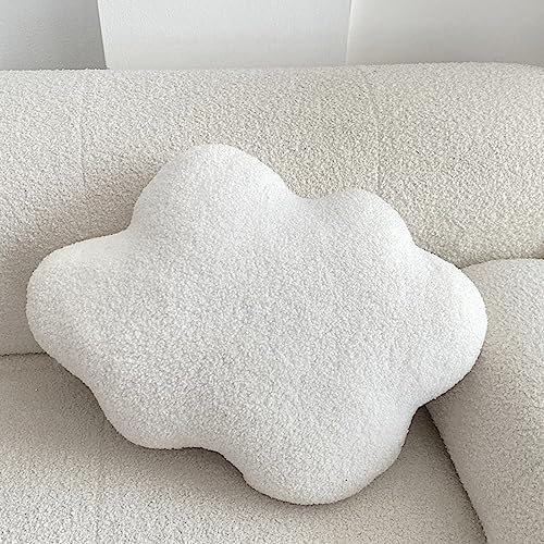 Image of Yooname White Clouds Shaped Throw Pillows Cute Soft Waist Rest Cushion Home Decorative Throw Pillow Used to Add Comfort and Style for Home Sofa Bedroom Gift
