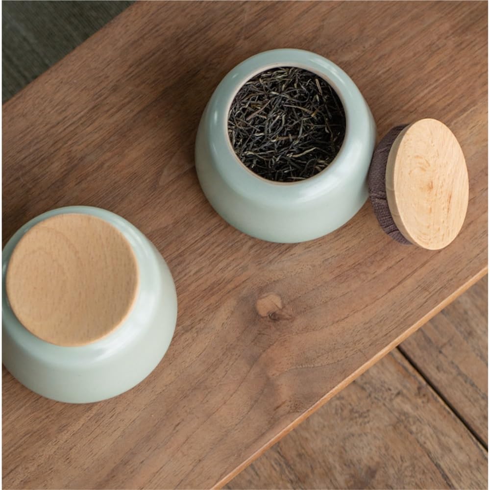 Tarro De Azúcar Tarro de cerámica for Almacenamiento té a Granel, Tarro Sellado pequeño portátil for el hogar, for Cocina, Frutos Secos, Grano café Bote De Té
