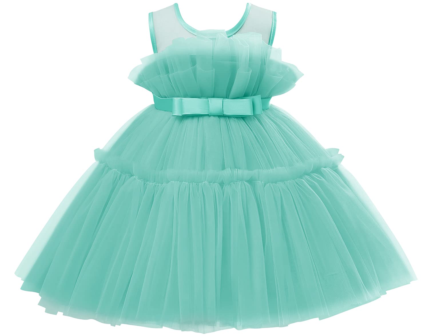 AGQT Vestido de Princesa para niña Ropa para bebés tutú Tull Festiva Fiesta de cumpleaños Vestida Talla de 12 Meses-5 años