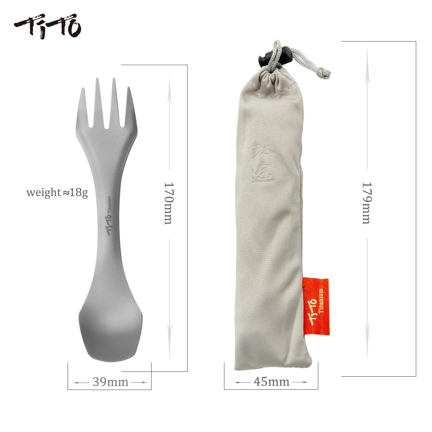 TiTo Titanium Ensemble Couverts Camping Cuillère Fourchette Titane Ultra-Léger Portable Spork Cuillère Voyage Backpacking Ustensiles pour Pique-Nique Randonnée(Rose