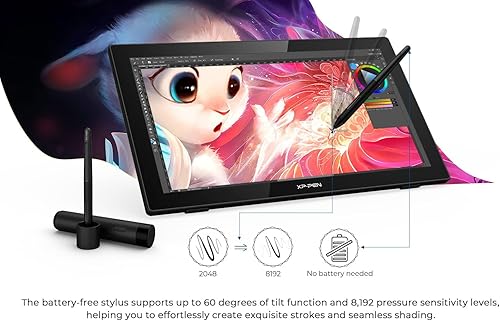 Miniatura 3 de Drawing Tablet with Screen XPPen Artist 22 2nd Computer Graphics Tablet 122% sRGB with 8192 Levels Tilt Function Battery-Free Stylus, 21.5inch Pen