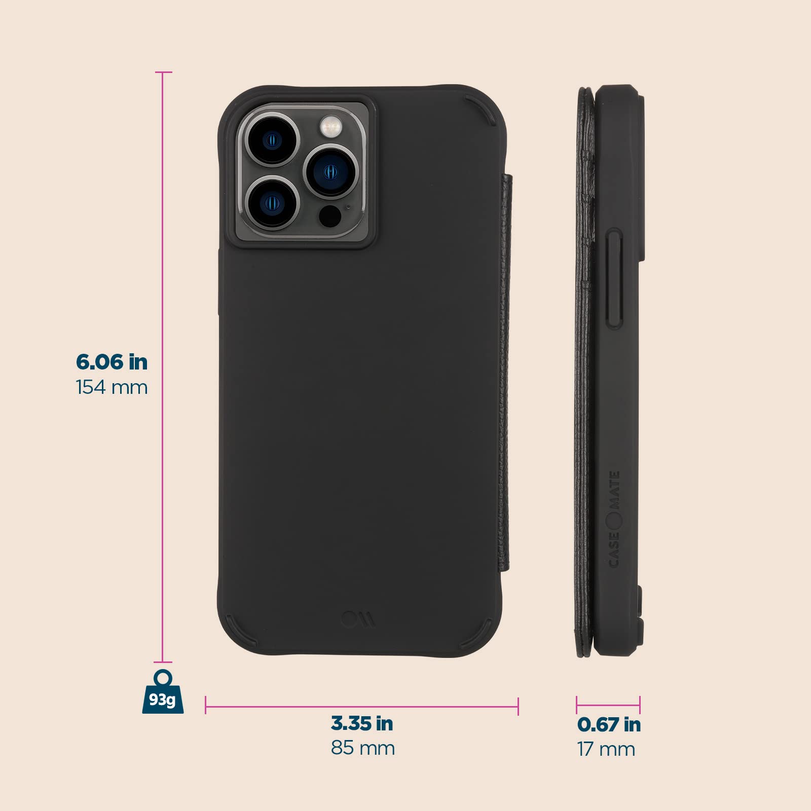 Amazon.com: Case-Mate Wallet Folio iPhone 13 Pro Case - Black