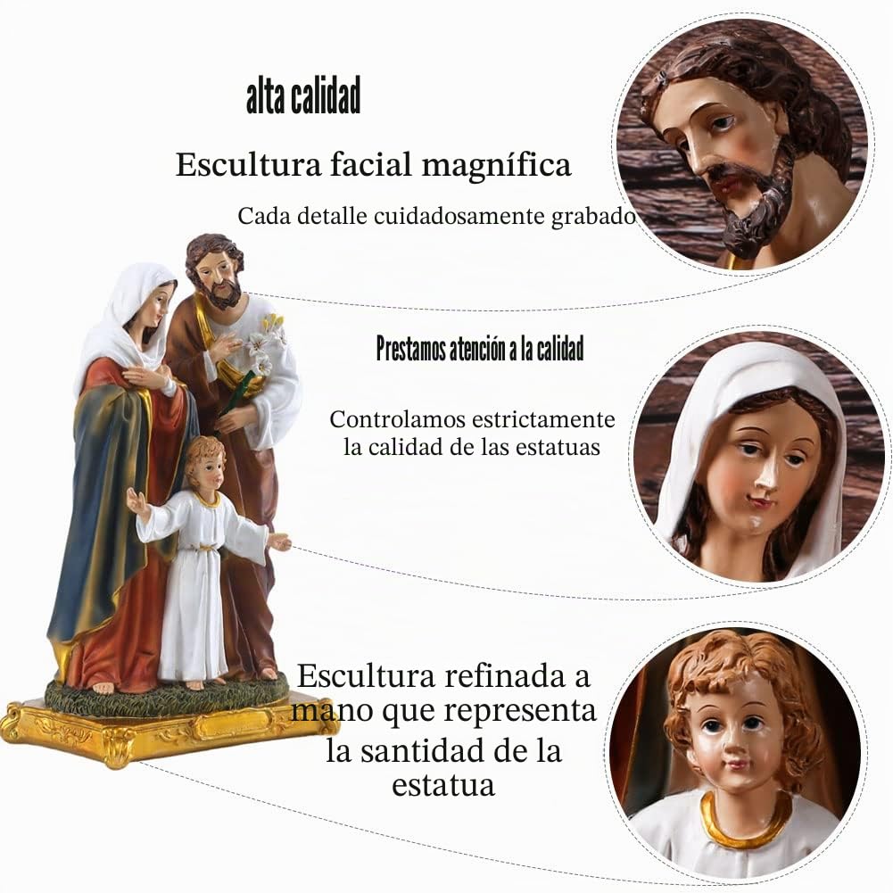 Estatua de la Sagrada Familia de 12 pulgadas - Estatuas católicas de pie con Niño Jesús, regalo religioso, figura de Jesús María José, adecuada para decoración