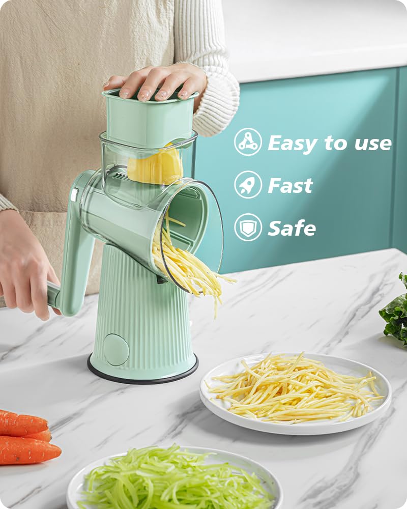 Grattugia Rotante Beaudreaul - 5 Lame In Acciaio Inox Per Formaggio, Verdura E Frutta