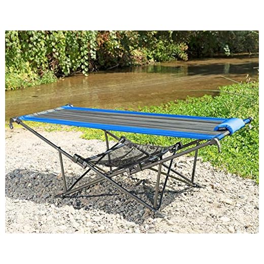 Mac Sports H900S-101 Topnotch Portable Folding Hammock, Blue/Gray