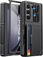 Vista 17 de Funda para Samsung Galaxy Z Fold 5 con tarjetero y cubierta para cámara deslizante, protector de pantalla integrado y protección de bisagra, funda